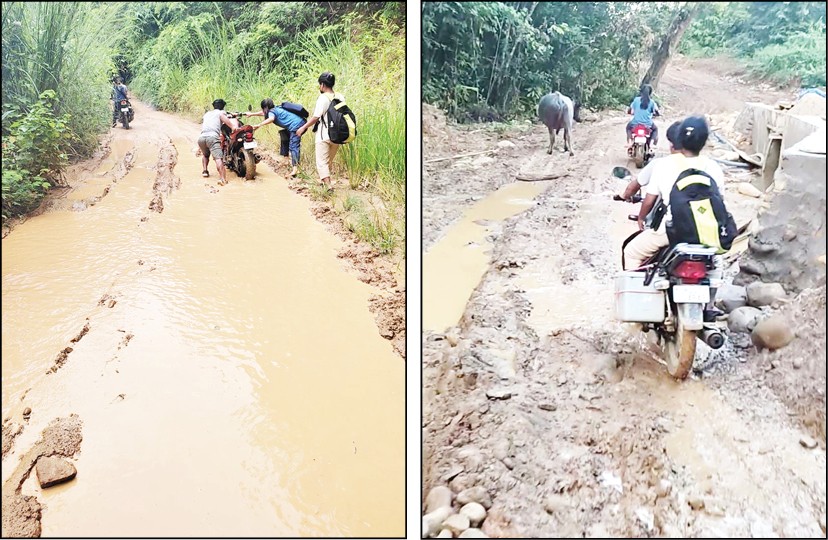 Health Care Workers of Bongkolong HWC led by the CHO on their way to Gopibung, Beisumlwa and Songngou village in Peren district for COVID-19 vaccination. (Photo Courtesy; IEC Bureau, CMO office, Peren)